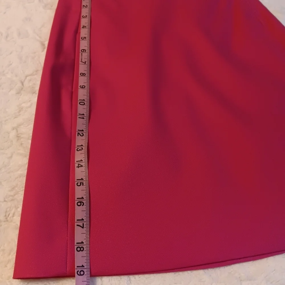 Ann Taylor Loft Women's Bright Pink Cotton Short Pencil Skirt With‎ Pockets
